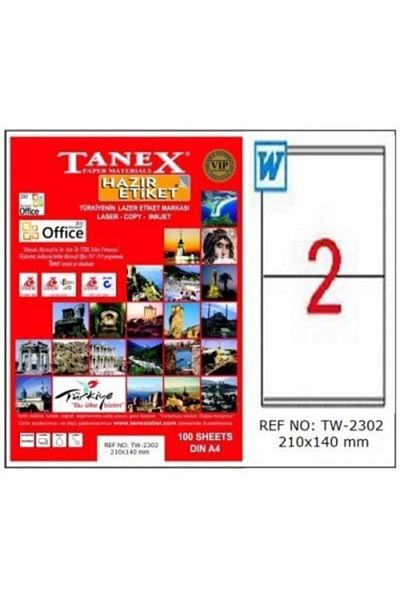 Tanex Tw-2302 210x140mm Αυτοκόλλητο Λέιζερ 100 Τεμάχια