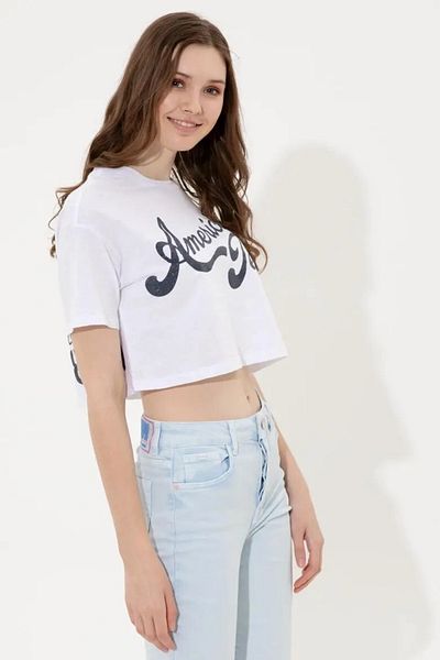 U.S. Polo Assn. Γυναικείο μπλουζάκι με λευκό λαιμόκοψη