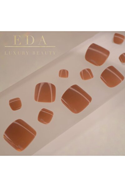 EDA LUXURY BEAUTY 24'lü Natürel Nude Ten Rengi Ayak Takma Tırnak Lüks Doğal P...