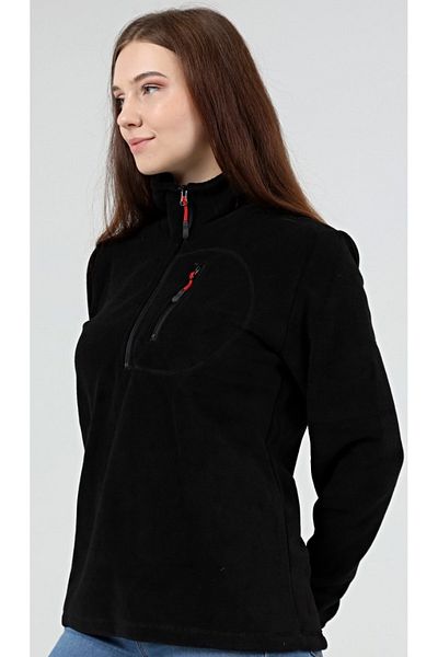 GENIUS STORE Κατάστημα Γυναικείο Αθλητικό Fleece με μισό φερμουάρ εξωτερικής τσέπης