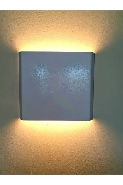 UNİKOM Decorative Reversible Wall Sconce - 4w - White Case - 19x17cm - (6500K WHITE LIGHT)