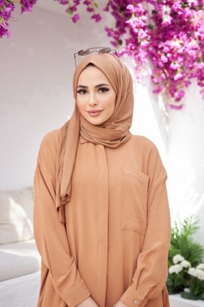 Naciye Sultan Combed Cotton Shawl Camel