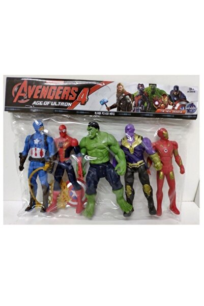 RAMO'S STORE Avengers 5 Li Işıklı Set Örümcek Adam Hulk Thanos Kaptan Amerika...