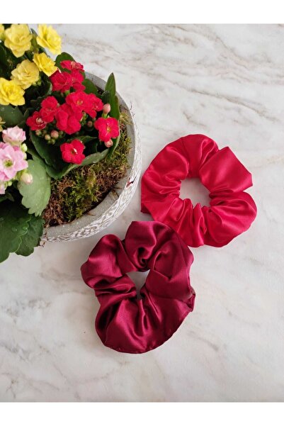 MATRUSKADESİGN Γυναικείο Σετ με 2 Σατέν Μαλλιά Λαστιχένια Scrunchie