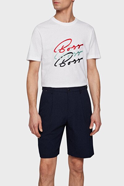 BOSS Logo Baskılı Pamuklu Bisiklet Yaka Slim Fit Jarse T Shirt Erkek T Shirt ...