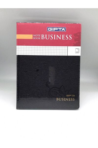 Gıpta Business 20x28 160 coli Notebook cu copertă rigidă în carouri negru
