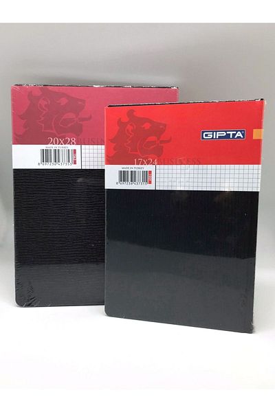 Gıpta Business 2-Piece Checked Hard Cover Notebook Black