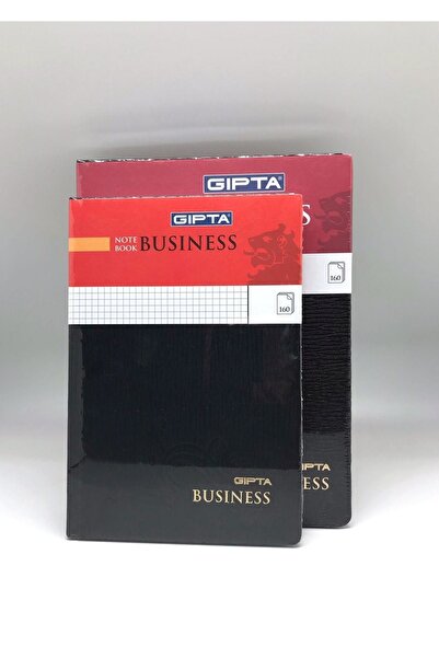 Gıpta Caiet de afaceri cu copertă rigidă în carouri, 2 piese, negru