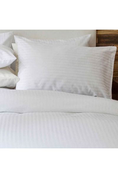 Zadetex Striped Satin Pillow Case - 100% Cotton Hotel Series 2 Pieces