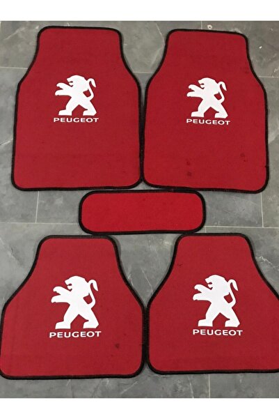 Peugeot 307 Logolu Kırmızı Halıfleks Paspas Seti