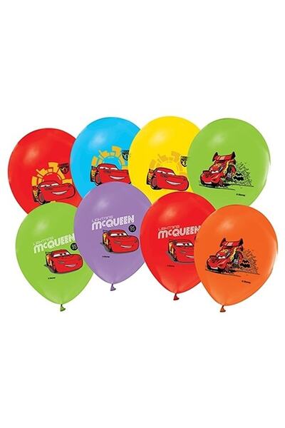 Parti dolabı 6 Adet Cars Balon Şimşek Mcqueen Arabalar Doğum Günü Parti Balonu