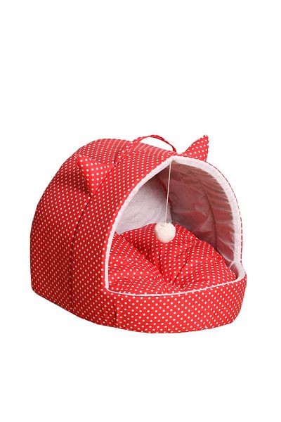 Beyzatex Red Polka Dot Cat Bed - Dog Nest