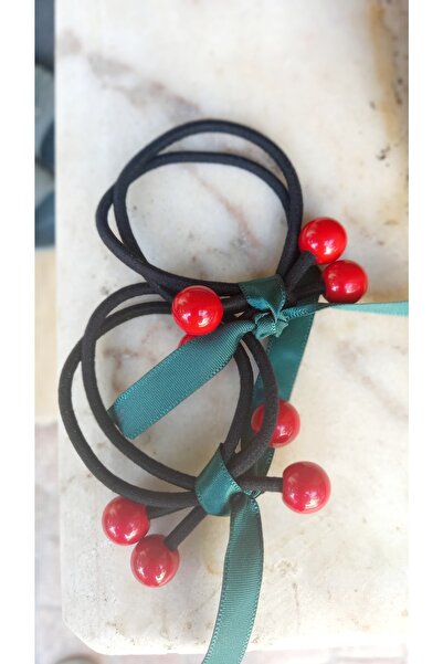 Atolye Ferda إبزيم مطاطي بلون الكرز (عبوة من قطعتين)