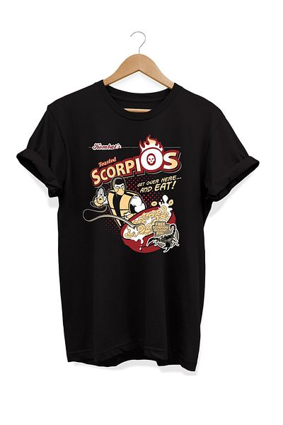 remonz Σειρά Food Scorpion Corn Flakes εμπριμέ 100% βαμβακερό μπλουζάκι μεγάλου μεγέθους 3