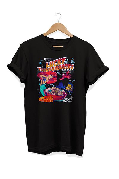 remonz Σειρά Food Mermaid Corn Flakes εμπριμέ 100% βαμβακερό μπλουζάκι μεγάλου μεγέθους