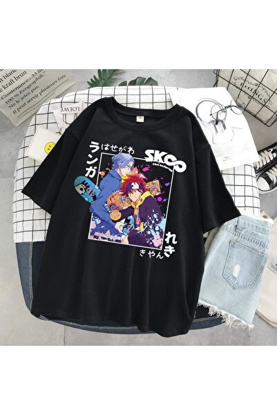 GALASHOP للجنسين الأسود سكيت أنيمي إنفينيتي تي شيرت M112