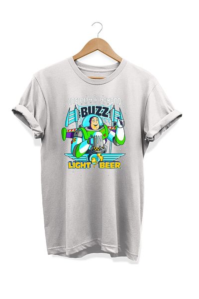 remonz Σειρά Food Buzz Light Beer T-Shirt με στάμπα 100% βαμβακερό μεγάλο μέγεθος