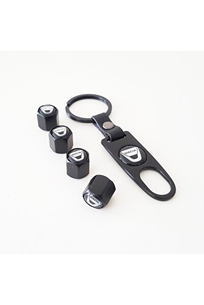 Dacia Set capac metalic pentru supapă și breloc din inox