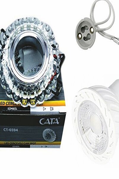 Cata Takım Karanfil Dekoratif Cam Spot Armatür Takım Ct-6595 (beyaz ışık)