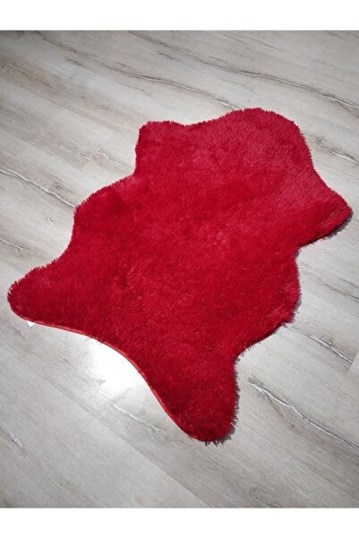 YAMALI home Yamalıhome Tavşan Tüyü Kırmızı 70x100 Cm Peluş Post Halı