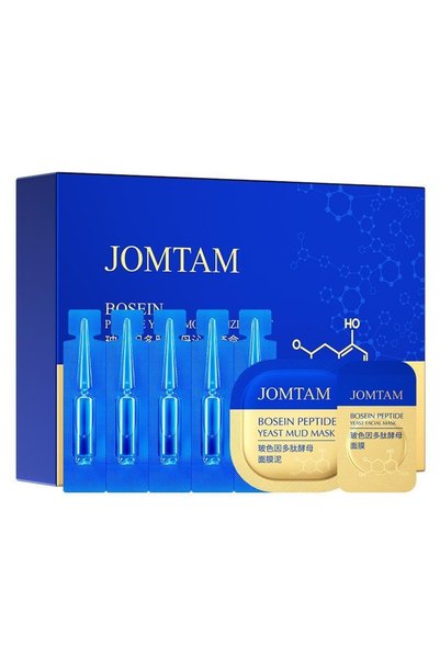 JOMTAM 45 Piece Professional Anti-Blemish Moisturizing Serum and Mask Set with Bosein, Yeast and Peptides