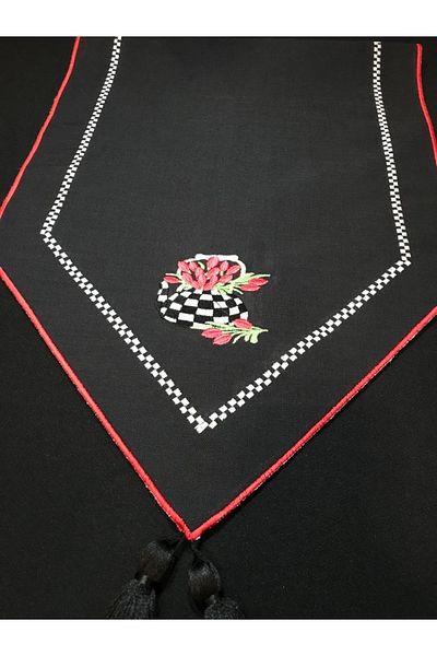 LİNDA MİA Mackenzie Red Embroidery Runner