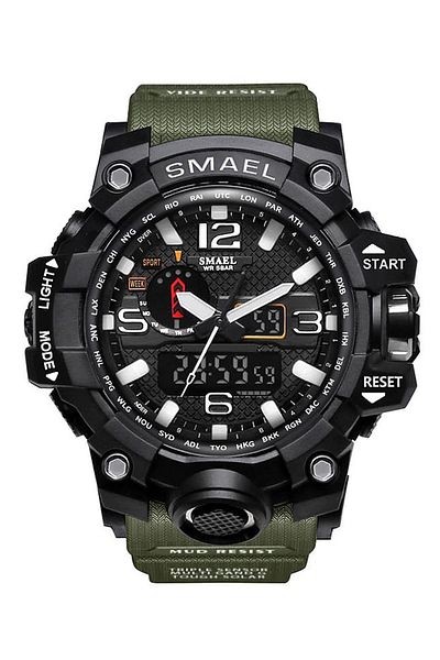 SMAEL Men's Wristwatch Analog Digital Sports Black Fashion Trend Watch Camouflage Green 1545