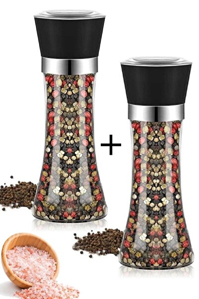 Tilbe Home Salt Mill Pepper Shakers Black Pepper Salt Shakers Spice Has Mill Rotary Ceramic Blade Grinder
