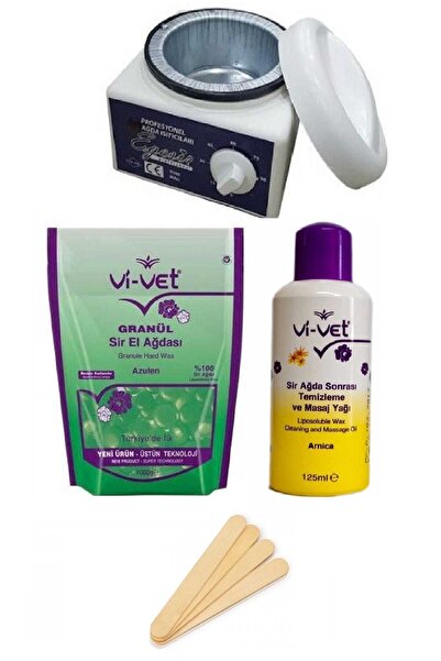Vi-vet Azulen Soyulabilir Ağda Seti, Makine, Granül Boncuk Ağda, Ağda Yağı