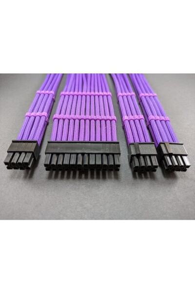 OEM Mm Psu Uzatma Kablo Set Mor Sleeved