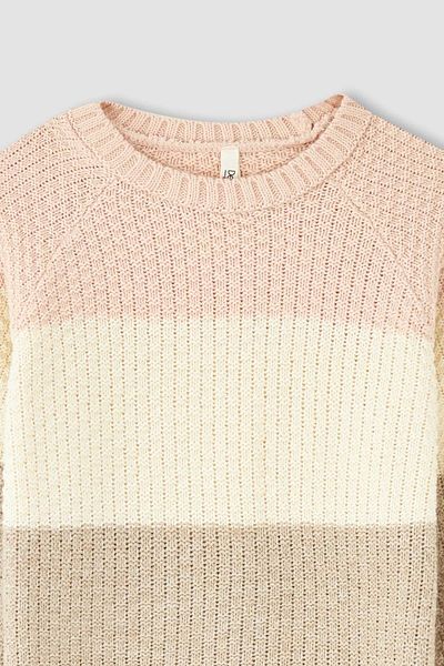 DeFacto Girl's Regular Fit Crew Neck Sweater