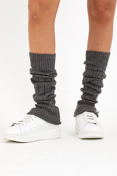 SOCKS WORLD Дамски дебели памучни зимни клинове и ботуши за аеробика Чорапи Тъмно сиви