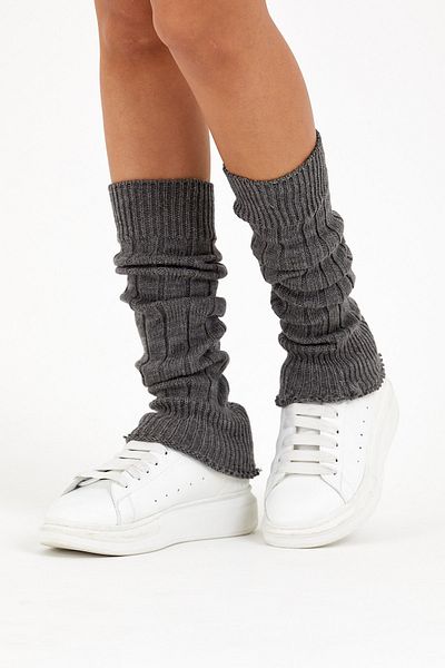 SOCKS WORLD Дамски дебели памучни зимни клинове и ботуши за аеробика Чорапи Тъмно сиви