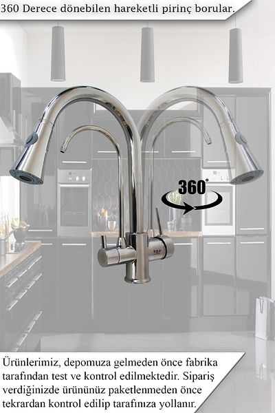 tesitay Purified Spiral Kitchen Faucet Brass Purified Spiral Tap Fixture Three Way Sink Tap