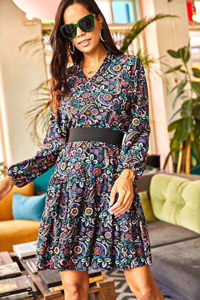 Olalook Női több V-nyakú Flounce ruha ELB-19000989