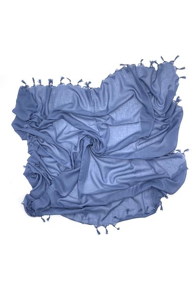 Naz Ipek Scris cu margele de culoare uni 110cm X 110cm Albastru Petrol