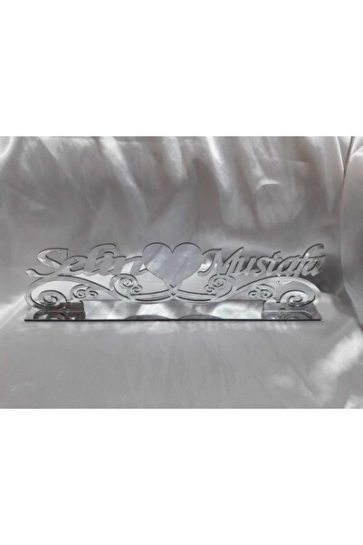 GÜVEN Gümüş Aynalı Lazer Kesim Pleksi Isimlik Masa Üstü Isim Ayna Isimlik Söz...