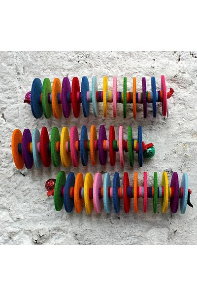 UTKU TASARIM Bow Round Cat Toy Cat Fun Colorful Felt Cat Toy