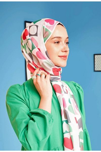 Modakaşmir Şal din bumbac cu model de inimă