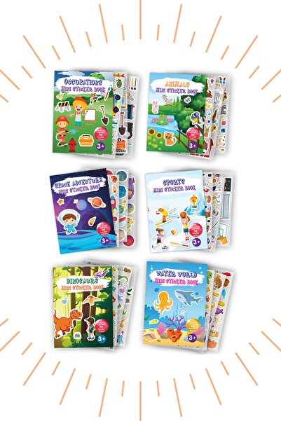 Bonkido Mini Sticker Book ( 6li Set) Tüm Sticker Kitapları 6 Farklı Çeşit