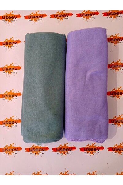 USEEV TASARIM Useev Combed Cotton Shawl Mint Green - Lilac