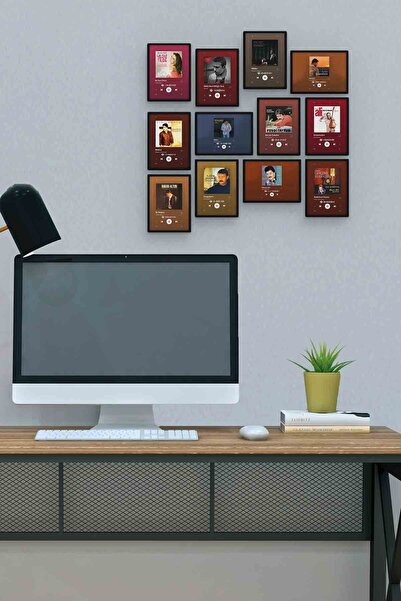 herotasarım Slow Spotify 12 Τεμάχια MDF (ξύλο) Πίνακας Γραφείου Διαστάσεις 30...