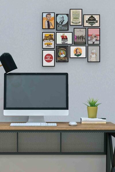 herotasarım Leyla Ile Mecnun 12 Τεμάχια MDF (ξύλο) Πίνακας Μέγεθος Γραφείου 3...