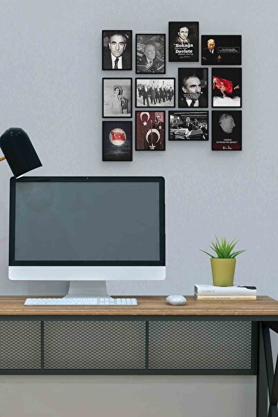 herotasarım Alparslan Türkeş 12 Τεμάχια MDF (ξύλο) Πίνακας Μέγεθος Γραφείου 3...