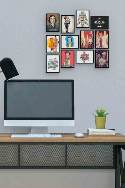 herotasarım Kemal Sunal 12 Τεμάχια MDF (ξύλο) Πίνακας Μέγεθος Γραφείου 30x30 εκ.