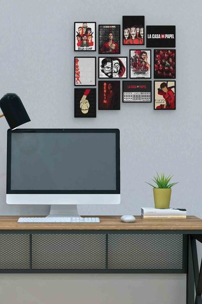 herotasarım La Casa De Papel 12 Τεμάχια MDF (ξύλινο) Πίνακας Μέγεθος Γραφείου...