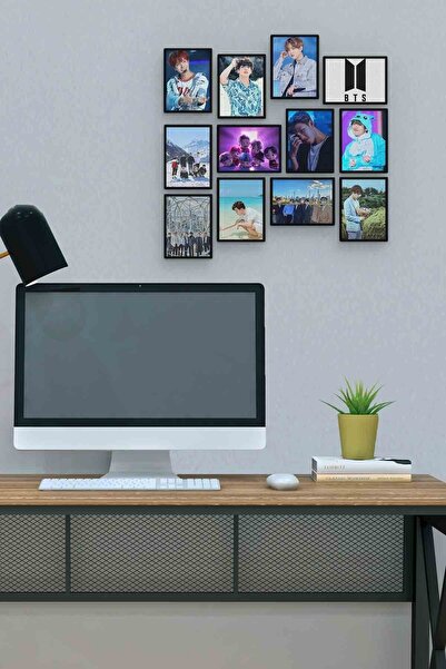 herotasarım Bts 12 Τεμάχια Ξύλινο Τραπέζι MDF Μέγεθος Γραφείου 30x30 cm