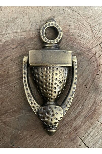 Tuna Antik Sarı Tokmak Pirinç Çelik Kapı Tak Tak Ahşap Kapı Tokmagı