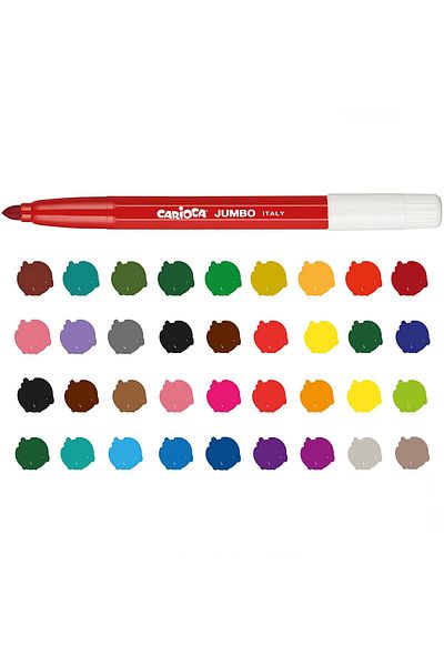 CARIOCA 40 Pack Washable Felt Jumbo Pens - 41257