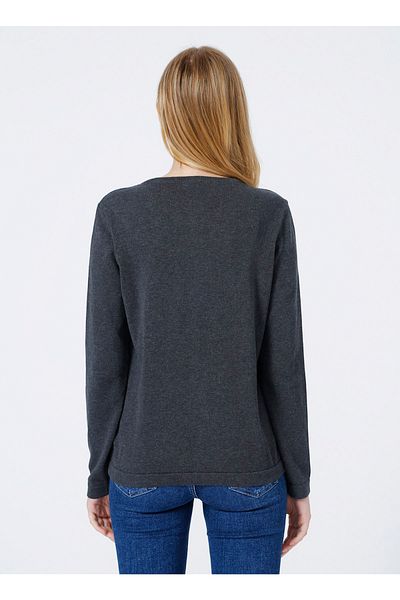 U.S. Polo Assn. Cardigan pentru damă, cu gât crew, antracit melange